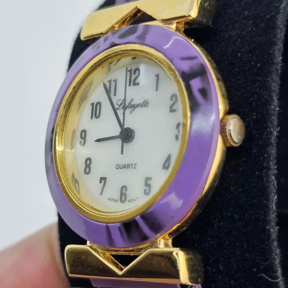 Lafayette Women's‎ Watch 27MM Cream Dial Purple Expandable Band 6
